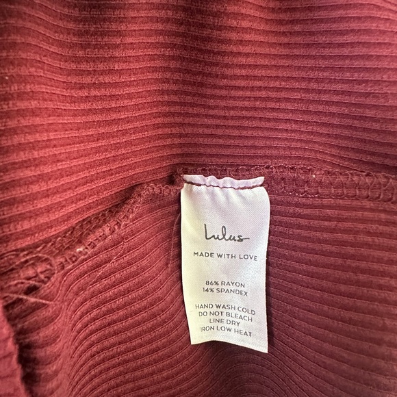 Lulu's Go Beyond Basic Burgundy Ribbed Snap Front Bodycon Mini Dress - Picture 9 of 9